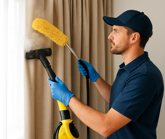 Trusted curtain steam cleaning technician Matty Curtain Cleaning toowong QLD